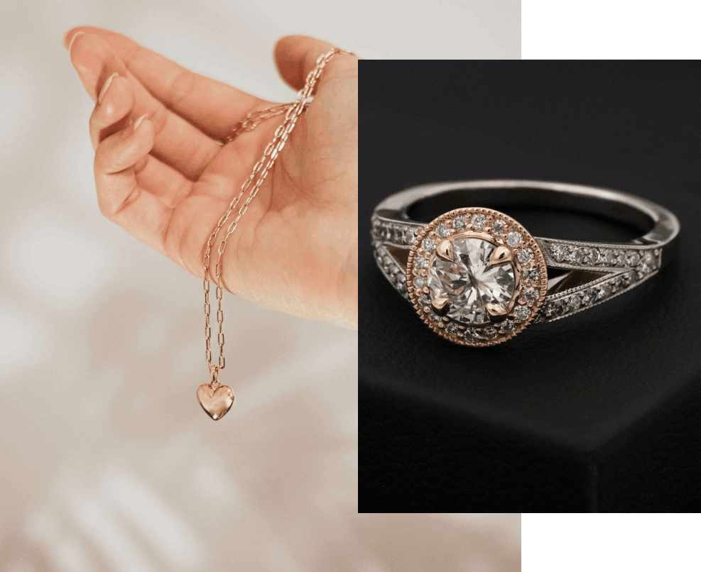 Bijoux en main et bague